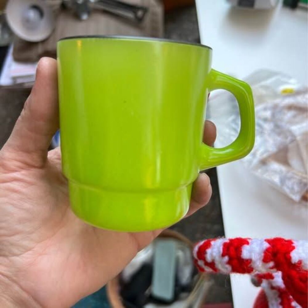Vintage Fire-King Lime Green Stacking Mug
